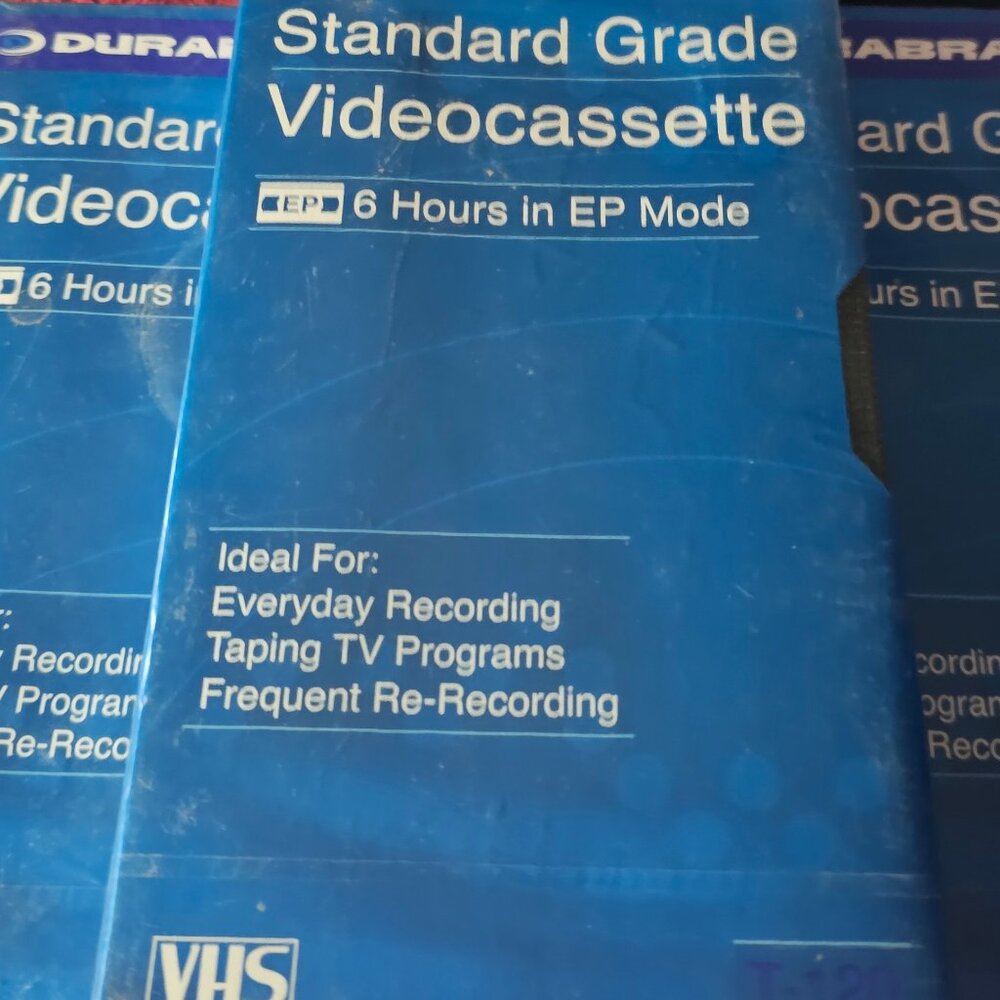 3 VHS Blank Tapes Durabrand T-120 Videocassette Taping 6 Hours Recording SEALED